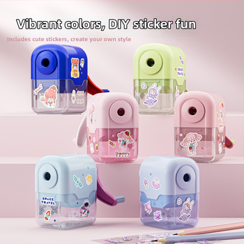 Oštrilica za olovke s automatskim rotirajućim valjkom, plastično kućište, geometrijski oblik, model 627, 90 g, Unisex