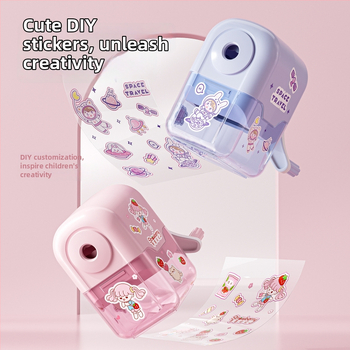 Oštrilica za olovke s automatskim rotirajućim valjkom, plastično kućište, geometrijski oblik, model 627, 90 g, Unisex