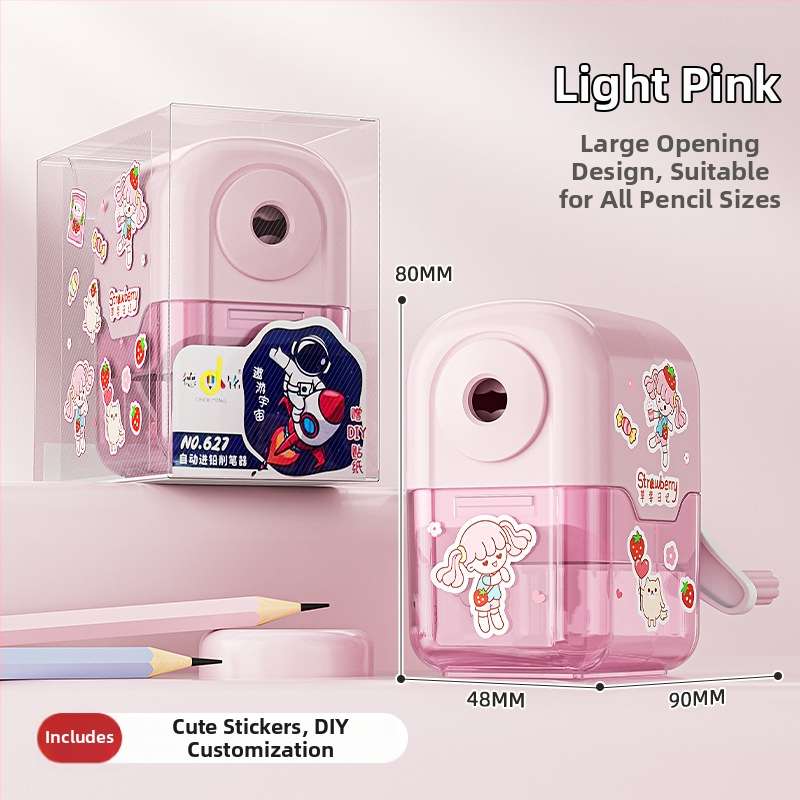 Oštrilica za olovke s automatskim rotirajućim valjkom, plastično kućište, geometrijski oblik, model 627, 90 g, Unisex