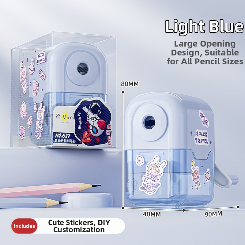 Oštrilica za olovke s automatskim rotirajućim valjkom, plastično kućište, geometrijski oblik, model 627, 90 g, Unisex