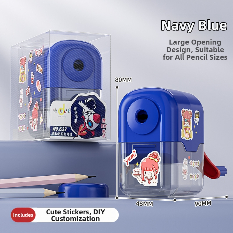 Oštrilica za olovke s automatskim rotirajućim valjkom, plastično kućište, geometrijski oblik, model 627, 90 g, Unisex