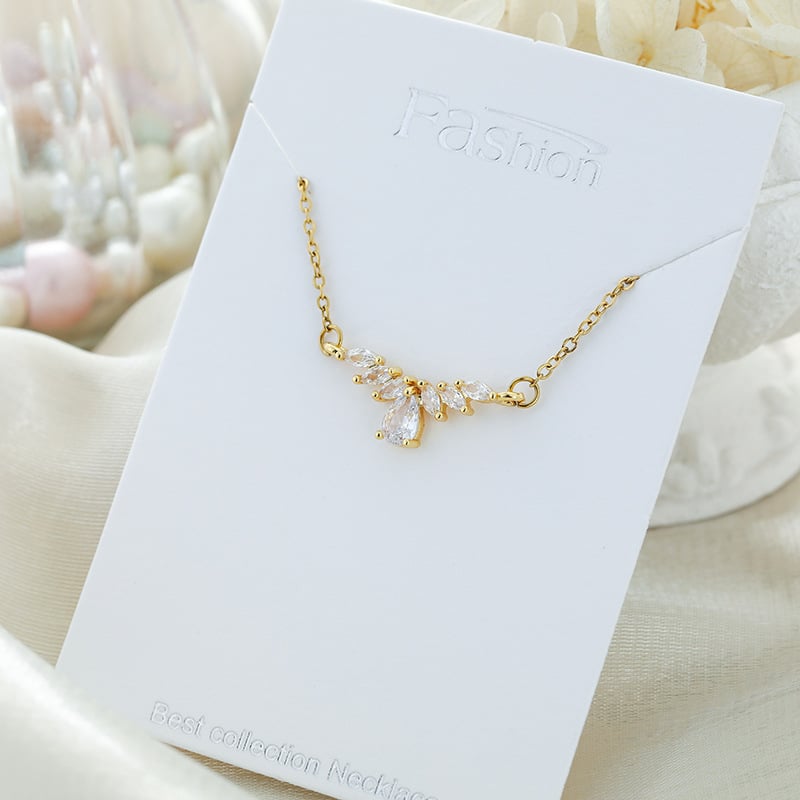 Lagani luksuzni kolut za klavikulu s dvostrukim privjeskom, titan čelik, duljina 41–50 cm