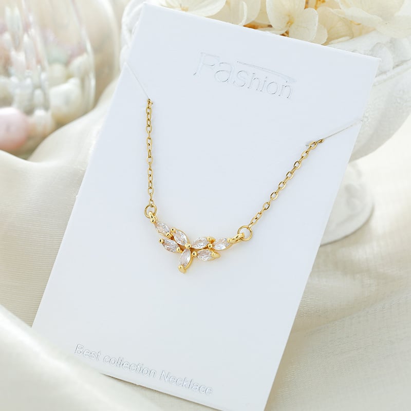 Lagani luksuzni kolut za klavikulu s dvostrukim privjeskom, titan čelik, duljina 41–50 cm