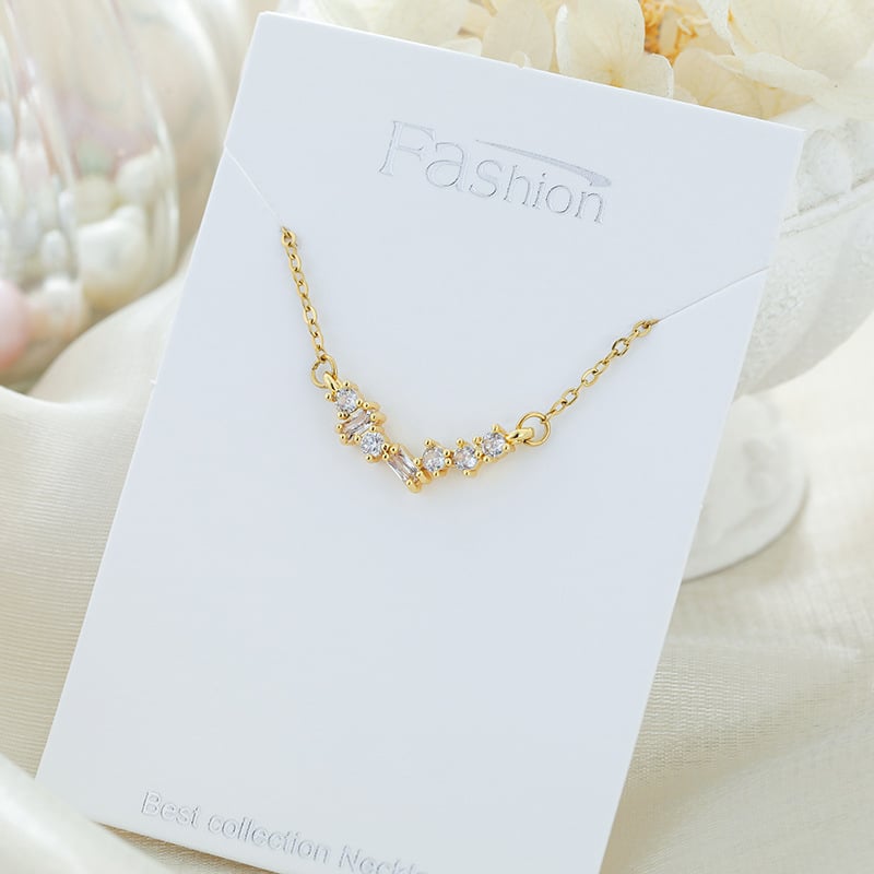 Lagani luksuzni kolut za klavikulu s dvostrukim privjeskom, titan čelik, duljina 41–50 cm