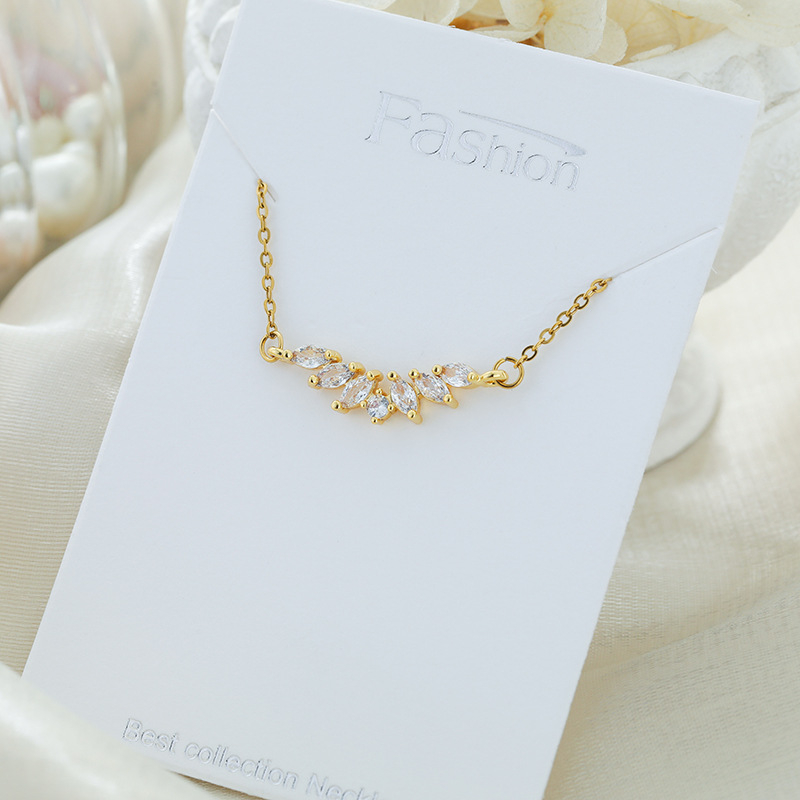 Lagani luksuzni kolut za klavikulu s dvostrukim privjeskom, titan čelik, duljina 41–50 cm