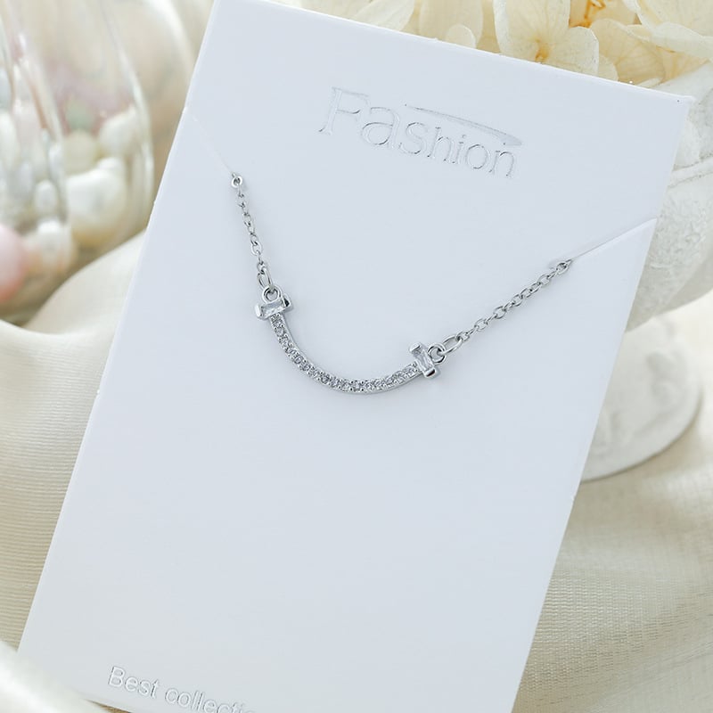 Lagani luksuzni kolut za klavikulu s dvostrukim privjeskom, titan čelik, duljina 41–50 cm