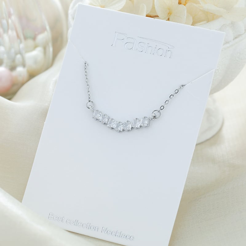 Lagani luksuzni kolut za klavikulu s dvostrukim privjeskom, titan čelik, duljina 41–50 cm