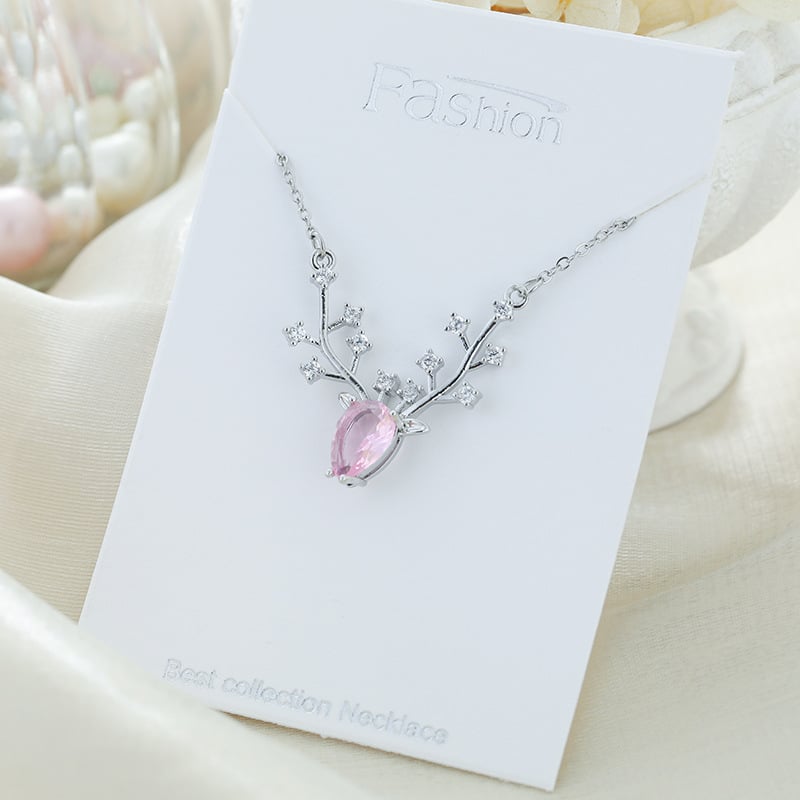 Lagani luksuzni kolut za klavikulu s dvostrukim privjeskom, titan čelik, duljina 41–50 cm