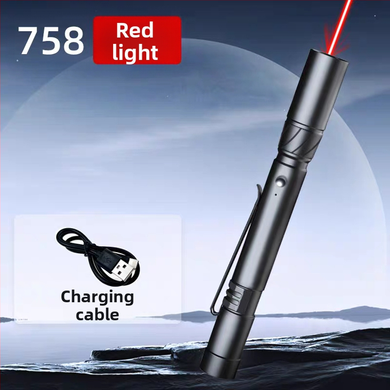 Mini laserové svietidlo USB nabíjanie, dlhý dosah a vysoký výkon; laserová vzdialenosť 1 km, vlnová dĺžka 532 nm, vstavaná lítiová batéria