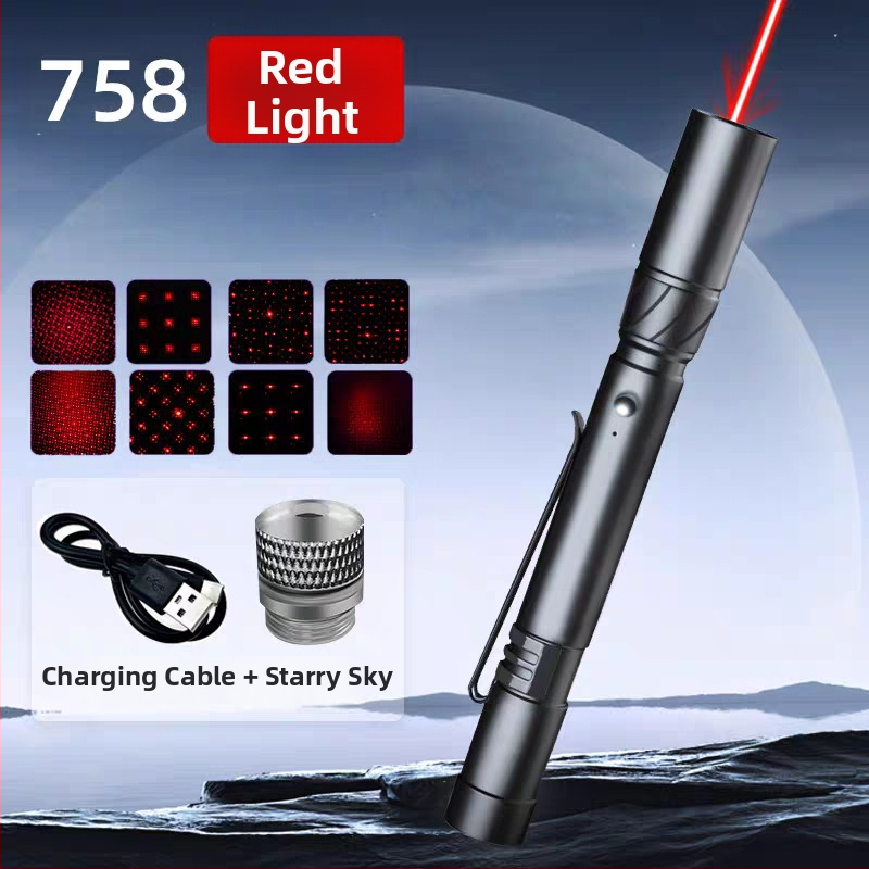 Mini laserové svietidlo USB nabíjanie, dlhý dosah a vysoký výkon; laserová vzdialenosť 1 km, vlnová dĺžka 532 nm, vstavaná lítiová batéria