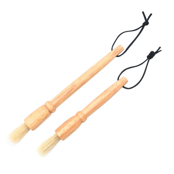 Perie pentru grătar Double Clean, cu peri din păr de porc, mâner din lemn, potrivită pentru alimente, stil modern minimalist