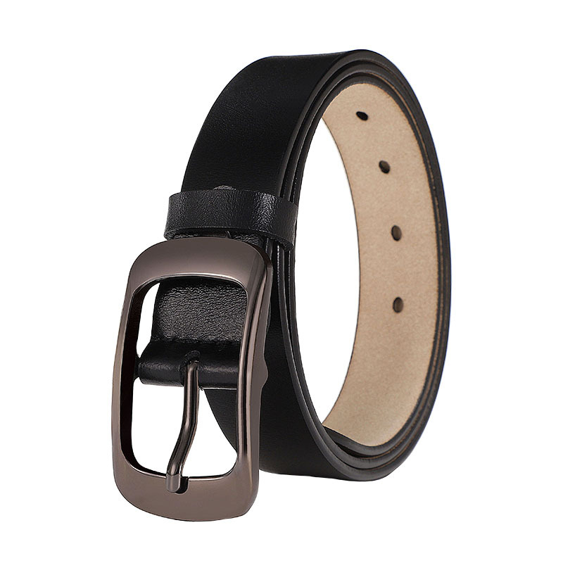 Curea decorativă de damă din piele naturală, din două straturi de piele de vită, cataramă din aliaj, închidere cu cui, stil vintage