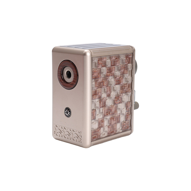 Femili Oštrilo za olovke u antičkom stilu za djecu i učenike, ručno okretno, plastično, geometrijski oblik, neto težina 422 g