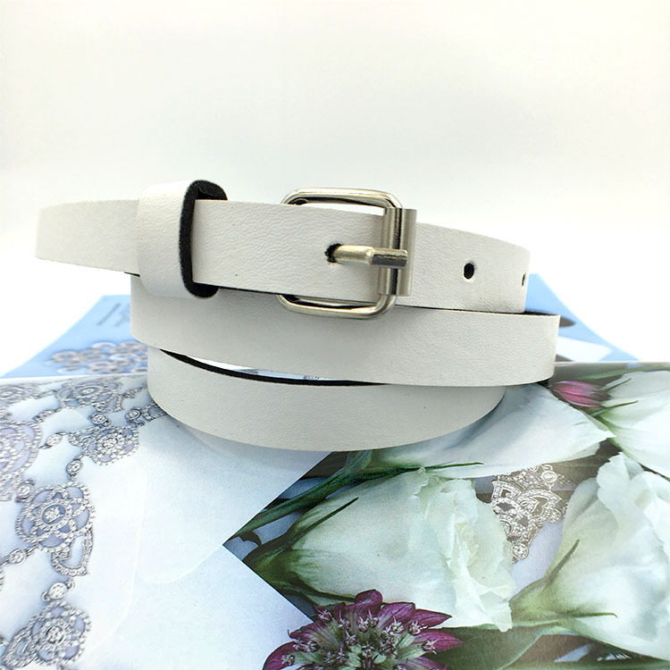 Ženski tanki remen od umjetne kože sa kvadratičnom metalnom kopčom, kopča s pin mehanizmom