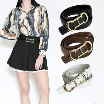 Curea de talie din PU cu lanț decorativ pentru talie și cataramă din aliaj, închidere cu pin, lățime 2-4 cm, stil versatil