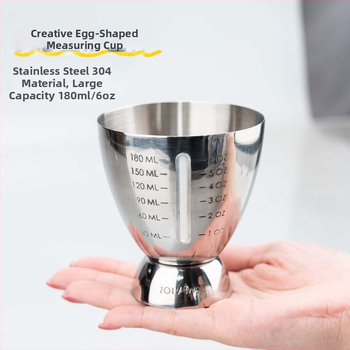Meračka miska z nehrdzavejúcej ocele v tvare vajíčka so stupnicou, BINLUO, 80 g