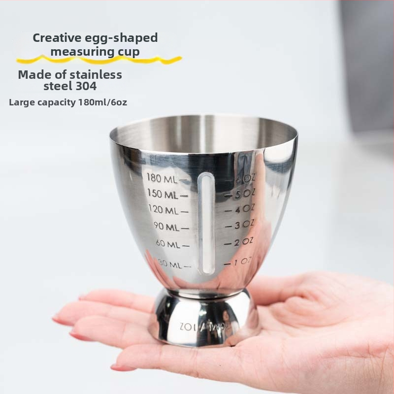 Meračka miska z nehrdzavejúcej ocele v tvare vajíčka so stupnicou, BINLUO, 80 g