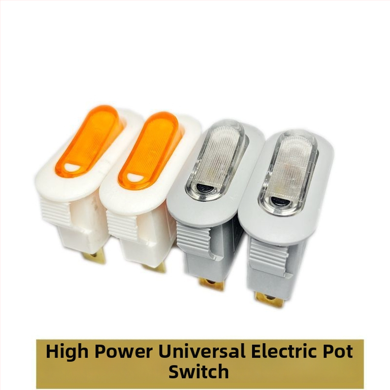 Spínač pre elektrický wok/panvicu, multifunkčný, oválny lodný typ spínača so podsvietením, CQC certifikát, menovité napätie ≤250V, elektrická životnosť 10000 cyklov