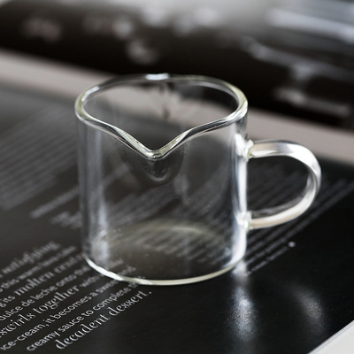 Ceasca de cafea cu mâner, cilindrică, din sticlă borosilicat de înaltă calitate, cu un singur strat