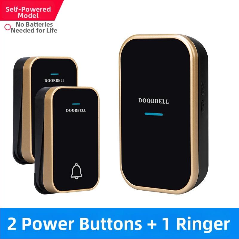 Bezdrôtový domový zvonček – samostatne napájaný, bez batérie, vodeodolný, ultra-dlhý dosah, pre seniorov, 110-220V