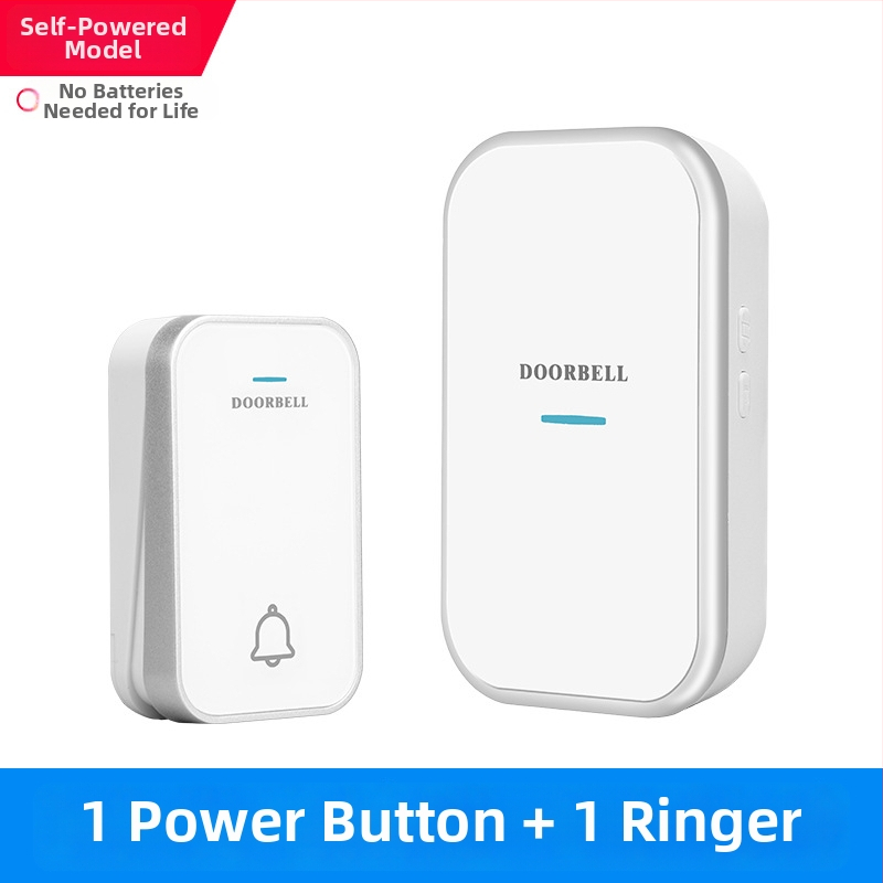 Bezdrôtový domový zvonček – samostatne napájaný, bez batérie, vodeodolný, ultra-dlhý dosah, pre seniorov, 110-220V