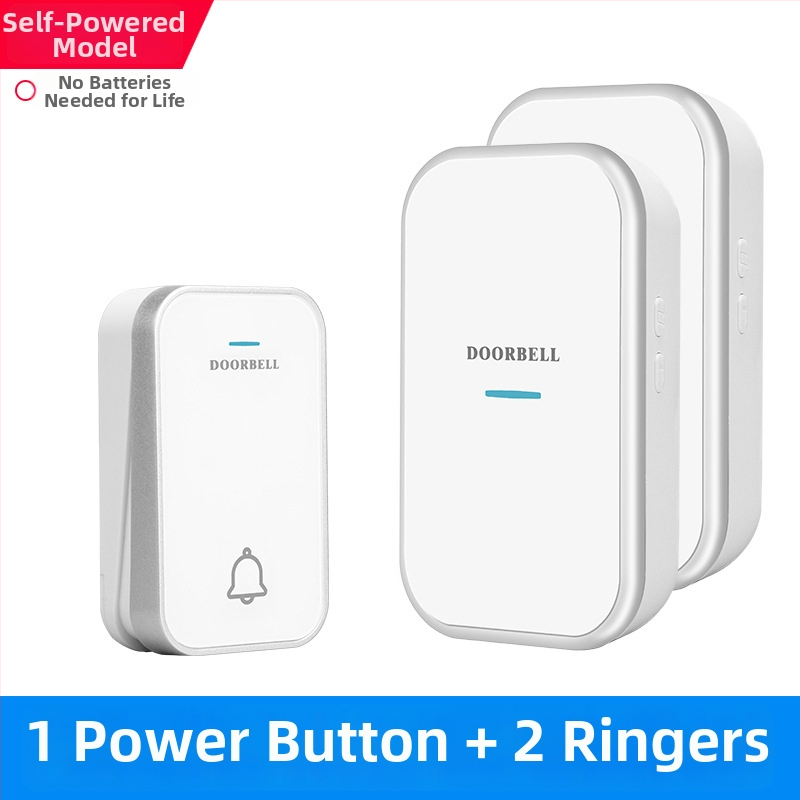 Bezdrôtový domový zvonček – samostatne napájaný, bez batérie, vodeodolný, ultra-dlhý dosah, pre seniorov, 110-220V