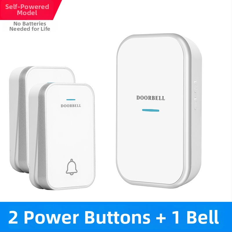 Bezdrôtový domový zvonček – samostatne napájaný, bez batérie, vodeodolný, ultra-dlhý dosah, pre seniorov, 110-220V