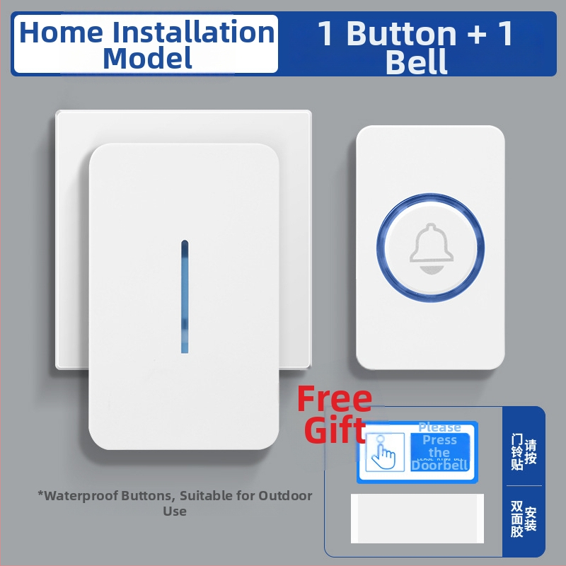 Bezdrôtový domový zvonček – samostatne napájaný, bez batérie, vodeodolný, ultra-dlhý dosah, pre seniorov, 110-220V