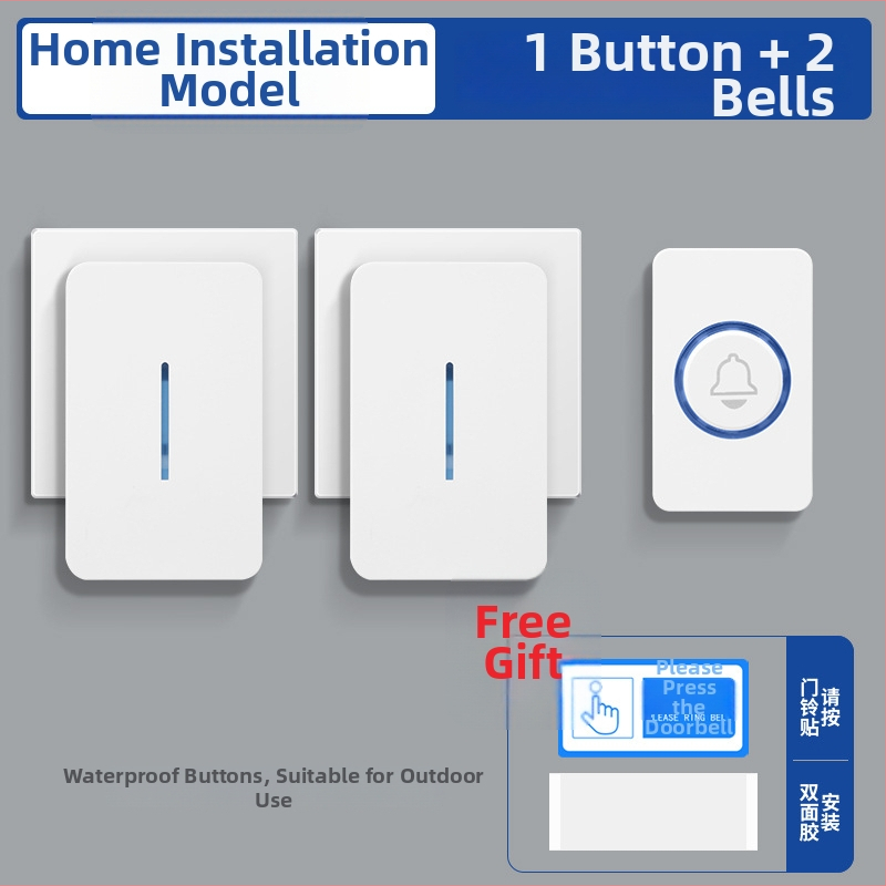 Bezdrôtový domový zvonček – samostatne napájaný, bez batérie, vodeodolný, ultra-dlhý dosah, pre seniorov, 110-220V