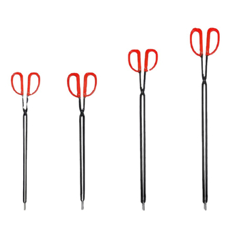 Tűzcsipesz gumírozott markolattal és sík végével grillezéshez