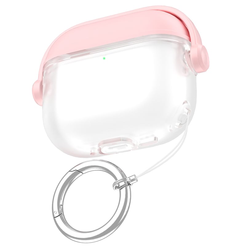 Zaštitna futrola AirPods 4 / Pro, silikon, poluprozirni mozaik uzorak, potpuno prekrivanje, preklopni poklopac i držač.