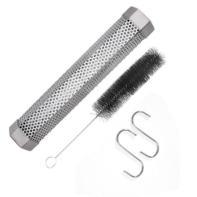 Rozsdamentes acél BBQ füstölő — hatszögletű rombusz forma, hordozható, rozsdaálló, tapadásmentes