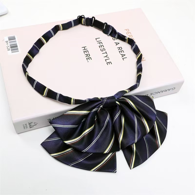 Γυναικείο ριγέ επαγγελματικό πουκάμισο με παπιγιόν, ευθύς γιακά, εθνοστυλ (φθινόπωρο 2024)