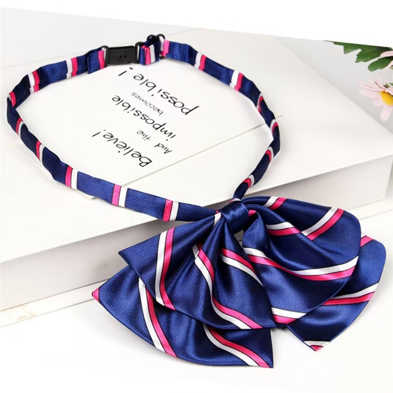 Γυναικείο ριγέ επαγγελματικό πουκάμισο με παπιγιόν, ευθύς γιακά, εθνοστυλ (φθινόπωρο 2024)