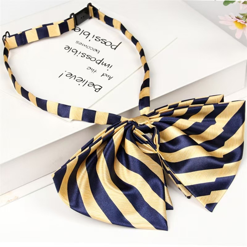 Γυναικείο ριγέ επαγγελματικό πουκάμισο με παπιγιόν, ευθύς γιακά, εθνοστυλ (φθινόπωρο 2024)