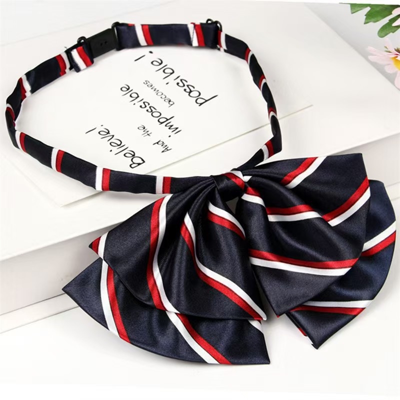 Γυναικείο ριγέ επαγγελματικό πουκάμισο με παπιγιόν, ευθύς γιακά, εθνοστυλ (φθινόπωρο 2024)