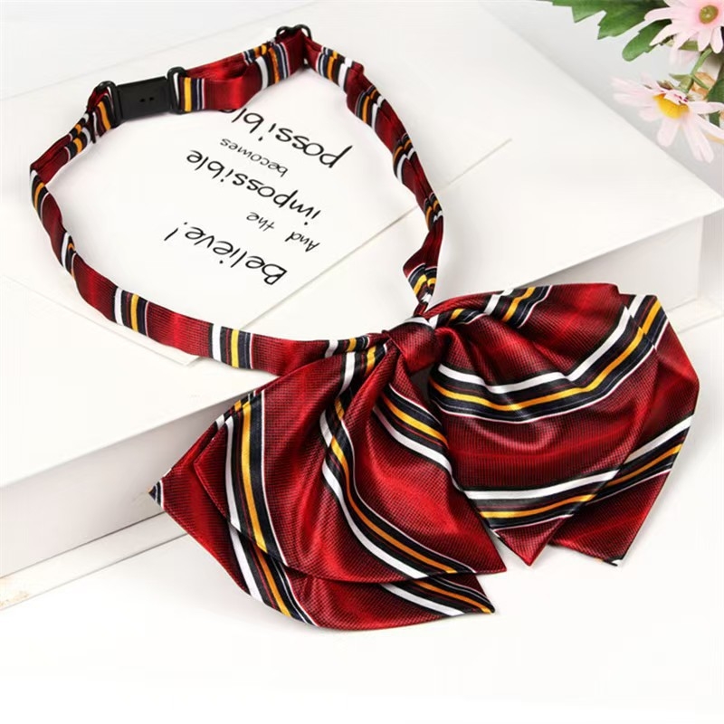 Γυναικείο ριγέ επαγγελματικό πουκάμισο με παπιγιόν, ευθύς γιακά, εθνοστυλ (φθινόπωρο 2024)