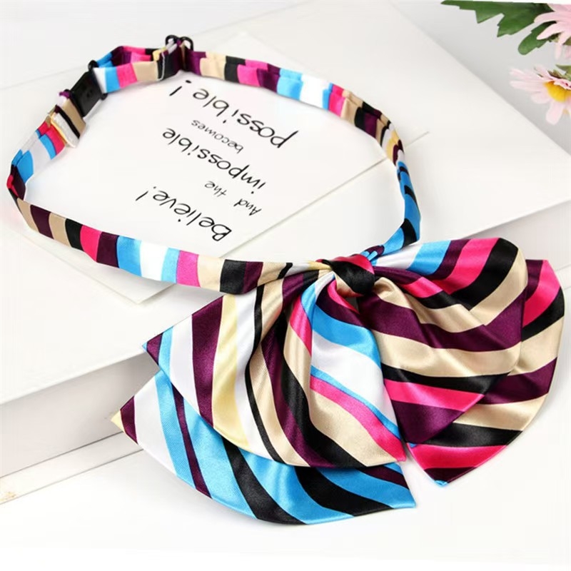 Γυναικείο ριγέ επαγγελματικό πουκάμισο με παπιγιόν, ευθύς γιακά, εθνοστυλ (φθινόπωρο 2024)