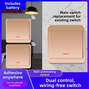 Bezdrôtový vypínač osvetlenia 220V s dvojitou kontrolou, nalepovací panel (bez káblovania)