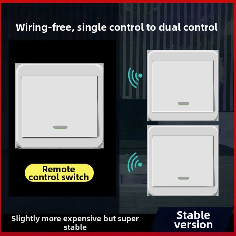 Bezdrôtový vypínač osvetlenia 220V s dvojitou kontrolou, nalepovací panel (bez káblovania)