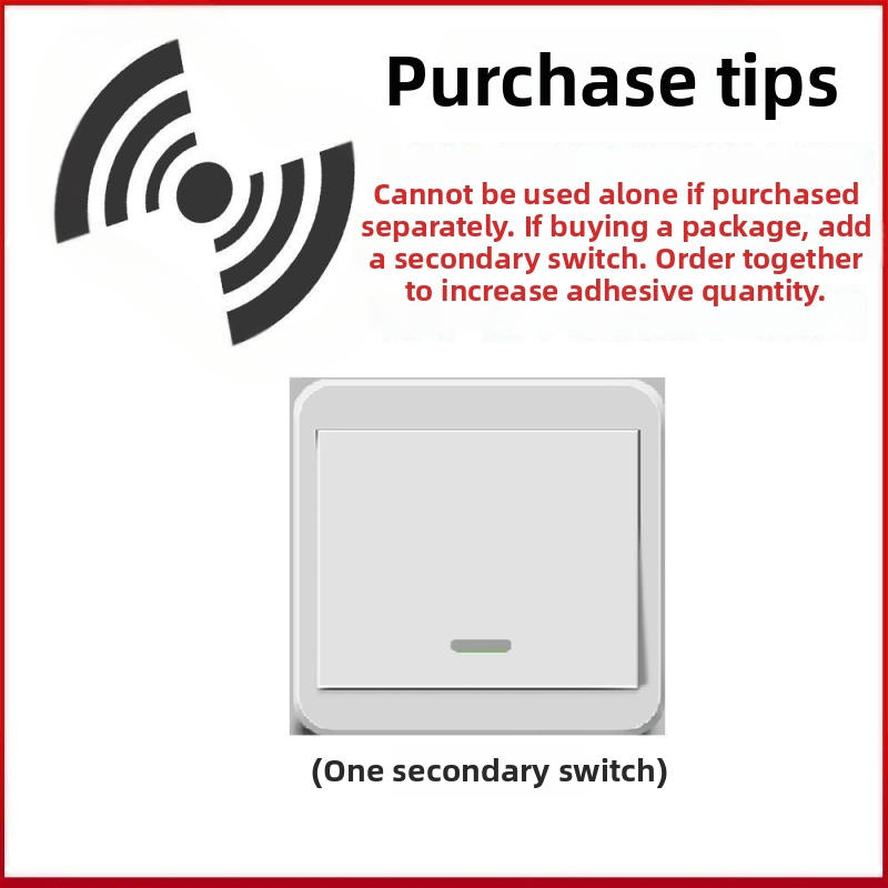 Bezdrôtový vypínač osvetlenia 220V s dvojitou kontrolou, nalepovací panel (bez káblovania)