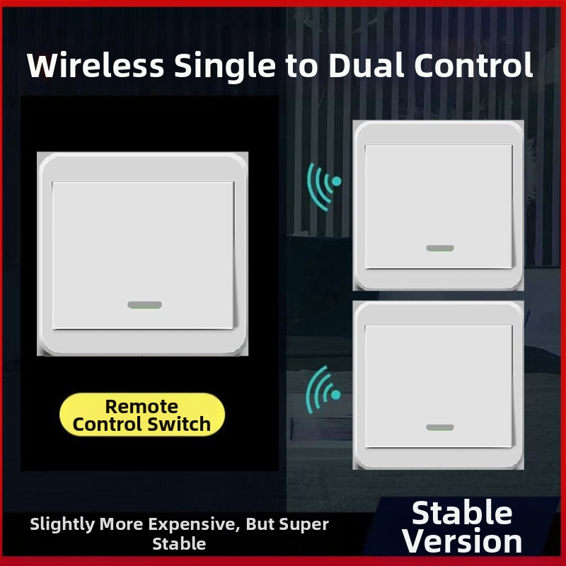 Bezdrôtový vypínač osvetlenia 220V s dvojitou kontrolou, nalepovací panel (bez káblovania)