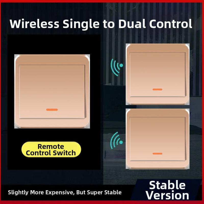 Bezdrôtový vypínač osvetlenia 220V s dvojitou kontrolou, nalepovací panel (bez káblovania)