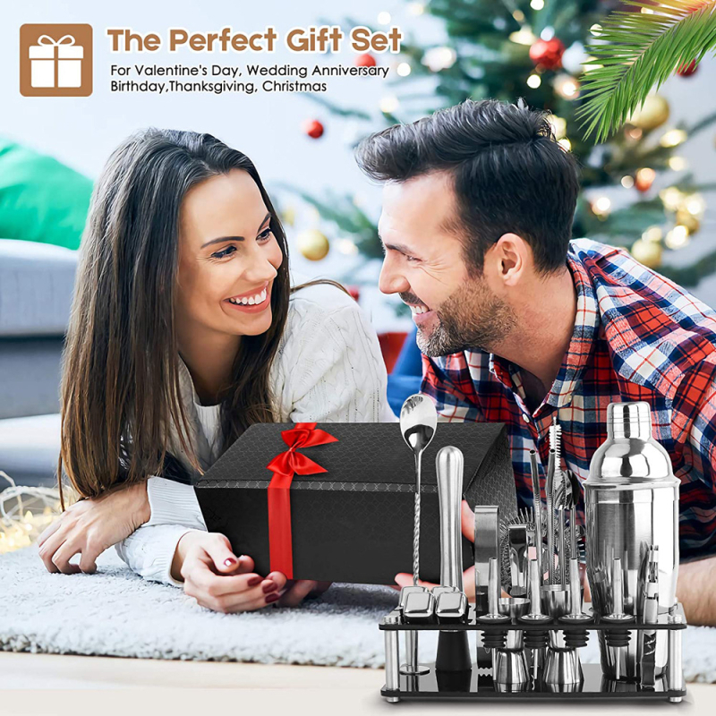 Set alata za koktele 23 komada od nehrđajućeg čelika 304, s akrilnim elementima za led