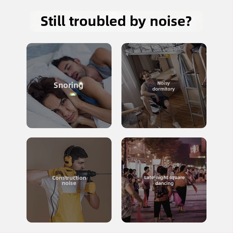 Ušné masky na tlmenie hluku na spanie na bokoch, plyšový materiál, zvuková izolácia, dospelí, vhodné pre cyklistiku