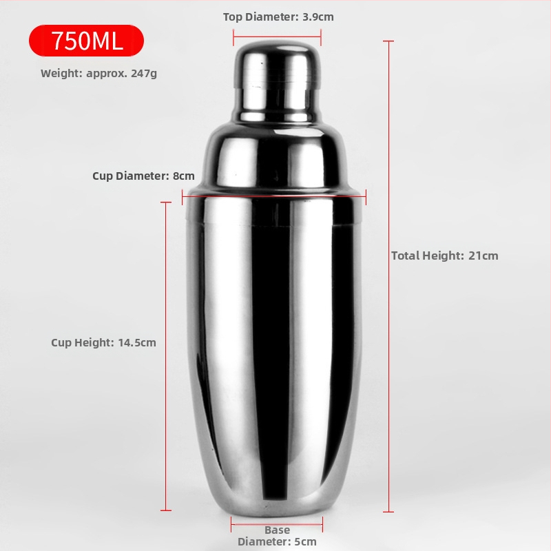 Koktejlový shaker z hrubšej nehrdzavejúcej ocele 304, moderný minimalistický štýl, model xhy666, značka Xiao Zhang