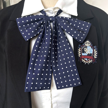 Γραβάτα-φιόγκος για το γιακά με λουλουδάτο μοτίβο, κυματοειδή διακόσμηση, ριγέ σχέδιο, πολυεστέρας, unisex, κορεατικό στυλ