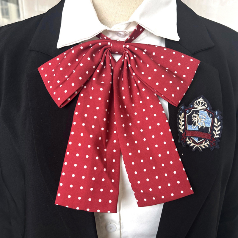 Γραβάτα-φιόγκος για το γιακά με λουλουδάτο μοτίβο, κυματοειδή διακόσμηση, ριγέ σχέδιο, πολυεστέρας, unisex, κορεατικό στυλ