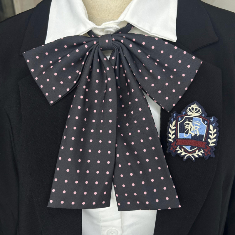 Γραβάτα-φιόγκος για το γιακά με λουλουδάτο μοτίβο, κυματοειδή διακόσμηση, ριγέ σχέδιο, πολυεστέρας, unisex, κορεατικό στυλ