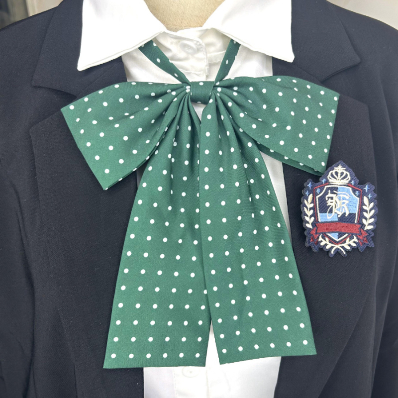 Γραβάτα-φιόγκος για το γιακά με λουλουδάτο μοτίβο, κυματοειδή διακόσμηση, ριγέ σχέδιο, πολυεστέρας, unisex, κορεατικό στυλ